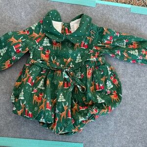SweetHoney Green Polka Dot Baby Romper
